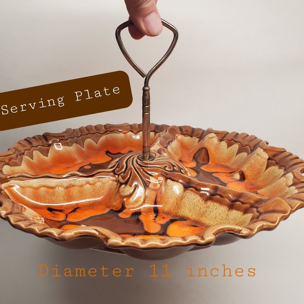 Serving Plate with Handle, Fall Home Decor